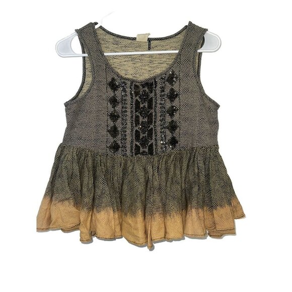 ANTHROPOLOGIE Akemi Kin Anaphora Tank Top Size XS Oversized Beaded Boho 1E - Picture 1 of 9
